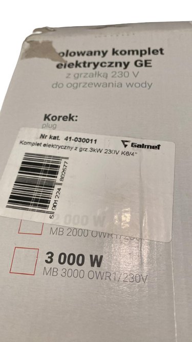 Grzałka elektryczna Galmet 3kW Grzałka elektryczna Galmet 3kW