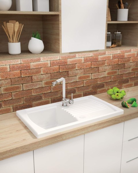 Zlewozmywak ceramiczny 1.5-komorowy z ociekaczem Zlewozmywak ceramiczny 1.5-komorowy z ociekaczem
