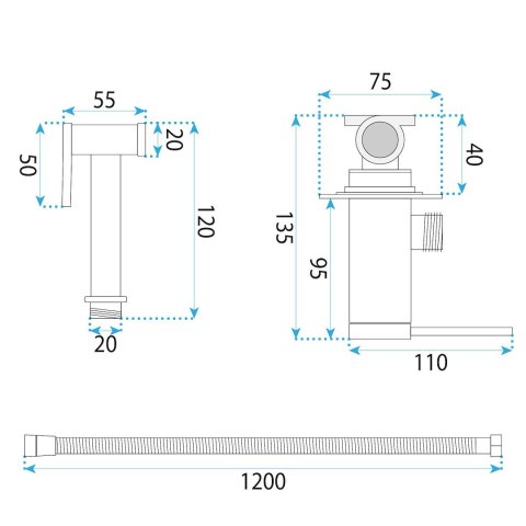 BATERIA BIDET PODT JS-W024N FOSS CLIF NIKIEL SZCZ
