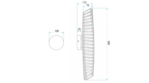 Lampa APP1951-W 50cm Gold