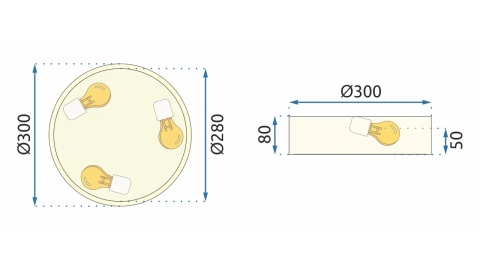 Lampa APP872-C Classic GOLD 30cm