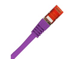 Patch-cord ALANTEC kat.6A S/FTP fioletowy 0,5m LSOH
