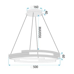 Lampa G127-CP 50cm Gold