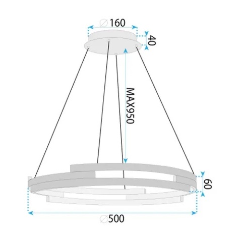 Lampa G127-CP 50cm Gold