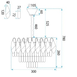 Lampa SWE078-CP 30cm Gold