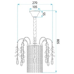 Lampa SWE089-CP 30cm Chrome