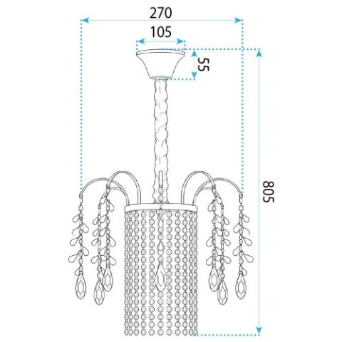 Lampa SWE089-CP 30cm Chrome