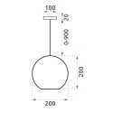 Lampa szklana Kula 20CM LE 03-1 Chrom