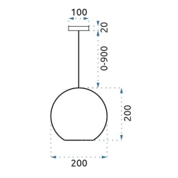 Lampa szklana Kula 20CM LE 03-1 Chrom