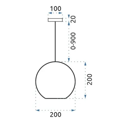 Lampa szklana Kula 20CM LE 03-1 Chrom