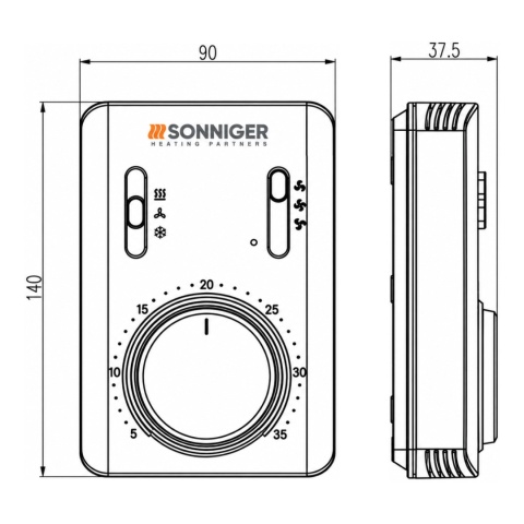 Termostat z regulacją prędkości SONNIGER COMFORT