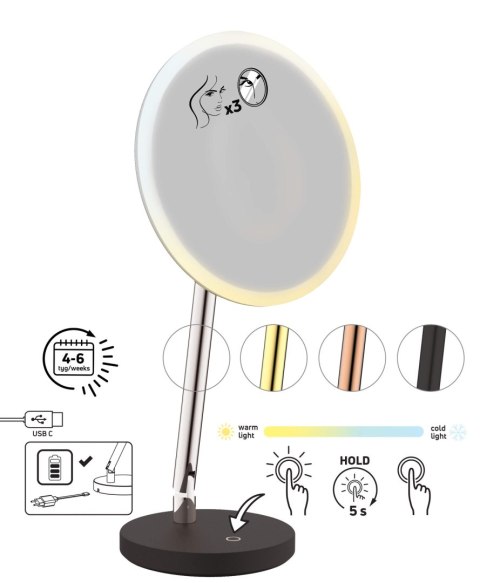 Lusterko kosmetyczne stojące - podświetlenie LED Lusterko kosmetyczne stojące - podświetlenie LED