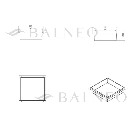 WALL-BOX NO RIM - Półka wnękowa bezramkowa GOLD 30x30x10 cm WALL-BOX NO RIM - Półka wnękowa bezramkowa GOLD 30x30x10 cm