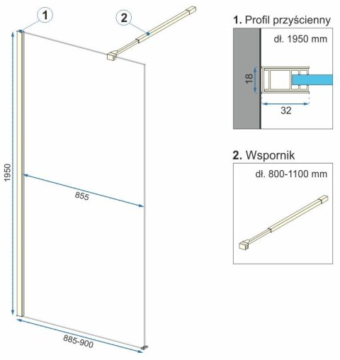 ŚCIANKA PRYSZNICOWA AERO GOLD 100 ŚCIANKA PRYSZNICOWA AERO GOLD 100