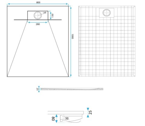 BRODZIK BAZALT WHITE 80x100 BRODZIK BAZALT WHITE 80x100