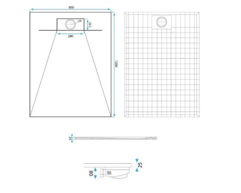 BRODZIK BAZALT WHITE 80x100 BRODZIK BAZALT WHITE 80x100