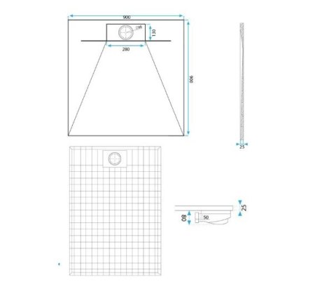 BRODZIK BAZALT WHITE 80x100 BRODZIK BAZALT WHITE 80x100