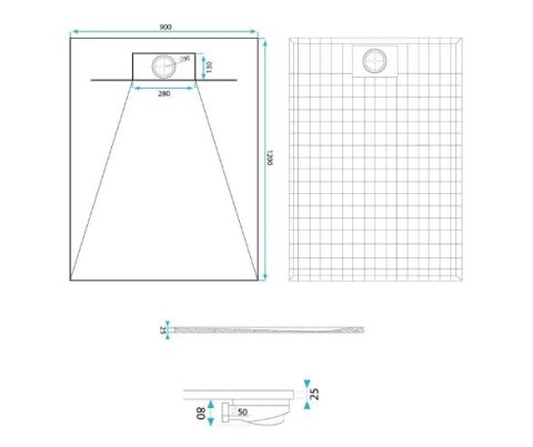BRODZIK BAZALT WHITE 80x100 BRODZIK BAZALT WHITE 80x100