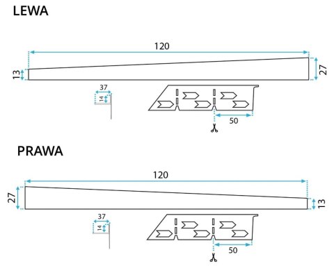 LISTWA SPADKOWA ZŁOTA SZCZOTKOWANA 140 cm PRAWA LISTWA SPADKOWA ZŁOTA SZCZOTKOWANA 140 cm PRAWA