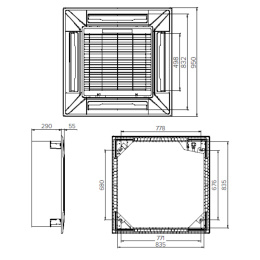 Klimakonwektor kasetonowy 4-kierunkowy MYCOND MCFK-10T2