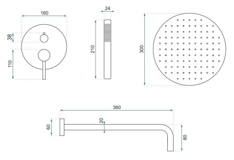 ZESTAW NATRYSKOWY PODTYNKOWY LUNGO MIEDŹ SZCZ+ BOX ZESTAW NATRYSKOWY PODTYNKOWY LUNGO MIEDŹ SZCZ+ BOX