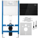 STELAŻ PODT WC K011A-Q + PRZYCISK T BLACK GLASS