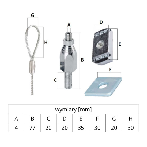 Zawiesie linkowe EXAR SKO (śr. liny 3 mm; dł. liny 3 m) Zawiesie linkowe EXAR SKO (śr. liny 3 mm; dł. liny 3 m)