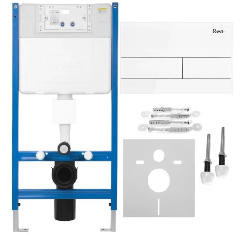 STELAŻ PODT WC K011A-Q + PRZYCISK T WHITE GLASS