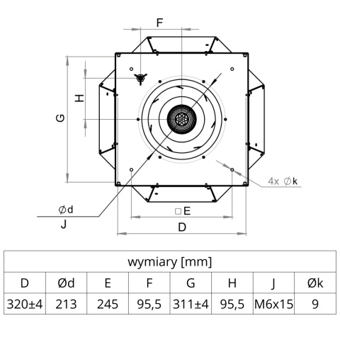 Wentylator dachowy pionowy wyrzut VIVER 2-190/450S Wentylator dachowy pionowy wyrzut VIVER 2-190/450S