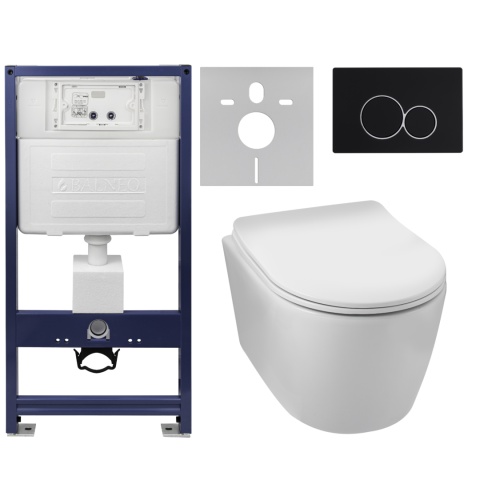 Zestaw podtynkowy WC stelaż Fix Frame Standard z białą miską WC Luxa i przyciskiem spłukującym Exo/Lxo Zestaw podtynkowy WC stelaż Fix Frame Standard z białą miską WC Luxa i przyciskiem spłukującym Exo/Lxo