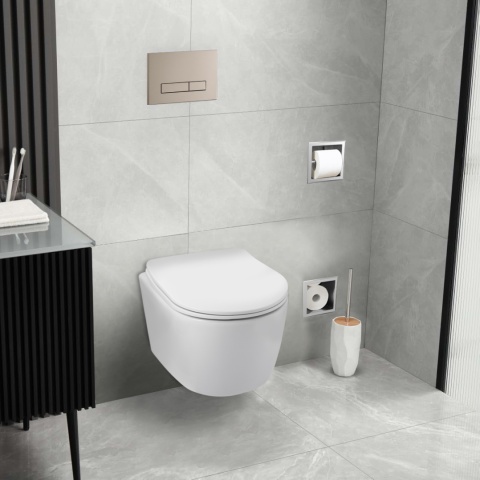 Zestaw podtynkowy WC stelaż Fix Frame Standard z białą miską WC Luxa i przyciskiem spłukującym Exo/Lxo Zestaw podtynkowy WC stelaż Fix Frame Standard z białą miską WC Luxa i przyciskiem spłukującym Exo/Lxo