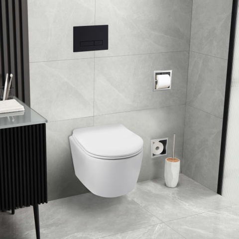 Zestaw podtynkowy WC stelaż Fix Frame Standard z białą miską WC Luxa i przyciskiem spłukującym Exo/Lxo Zestaw podtynkowy WC stelaż Fix Frame Standard z białą miską WC Luxa i przyciskiem spłukującym Exo/Lxo
