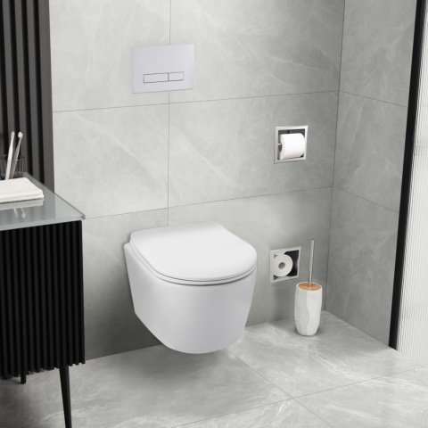 Zestaw podtynkowy WC stelaż Fix Frame Standard z białą miską WC Luxa i przyciskiem spłukującym Exo/Lxo Zestaw podtynkowy WC stelaż Fix Frame Standard z białą miską WC Luxa i przyciskiem spłukującym Exo/Lxo