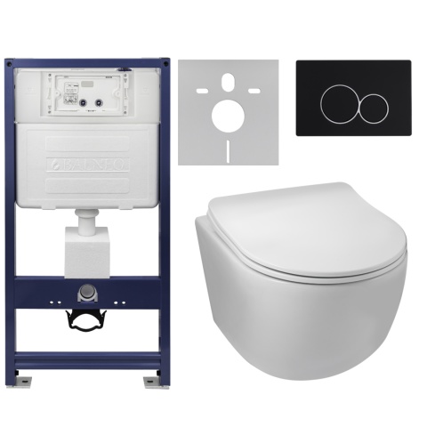 Zestaw podtynkowy WC stelaż Fix Frame Standard z białą miską WC Luna i przyciskiem spłukującym Exo/Lxo Zestaw podtynkowy WC stelaż Fix Frame Standard z białą miską WC Luna i przyciskiem spłukującym Exo/Lxo