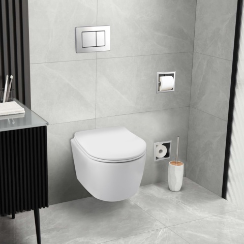 Zestaw podtynkowy WC stelaż Fix Frame Slim z białą miską WC Luxa i przyciskiem spłukującym Axo Zestaw podtynkowy WC stelaż Fix Frame Slim z białą miską WC Luxa i przyciskiem spłukującym Axo