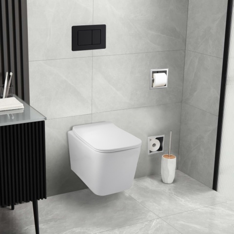 Zestaw podtynkowy WC stelaż Fix Frame Slim z białą miską WC Luxa i przyciskiem spłukującym Axo Zestaw podtynkowy WC stelaż Fix Frame Slim z białą miską WC Luxa i przyciskiem spłukującym Axo