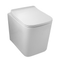 Zestaw podtynkowy WC stelaż Fix Frame Slim z białą miską WC Luga i przyciskiem spłukującym Axo inox