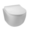 Zestaw podtynkowy WC stelaż Fix Frame Slim z białą miską WC Luna i przyciskiem spłukującym Axo inox