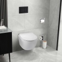 Zestaw podtynkowy WC stelaż Fix Frame Slim z białą miską WC Luna i przyciskiem spłukującym Axo inox