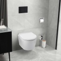 Zestaw podtynkowy WC stelaż Fix Frame Standard z białą miską WC Luxa i przyciskiem spłukującym Axo inox