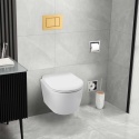 Zestaw podtynkowy WC stelaż Fix Frame Standard z białą miską WC Luxa i przyciskiem spłukującym Axo złoty