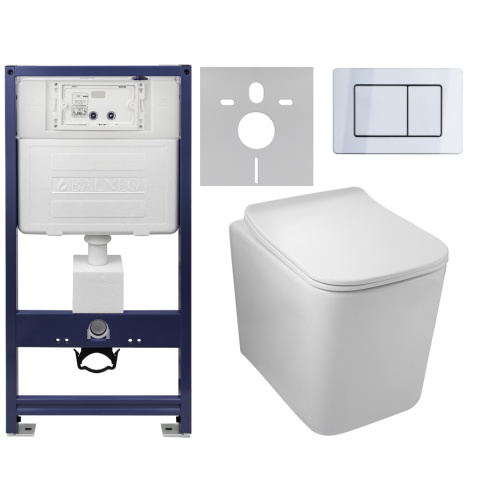 Zestaw podtynkowy WC stelaż Fix Frame Standard z białą miską WC Luga i przyciskiem spłukującym Axo Zestaw podtynkowy WC stelaż Fix Frame Standard z białą miską WC Luga i przyciskiem spłukującym Axo
