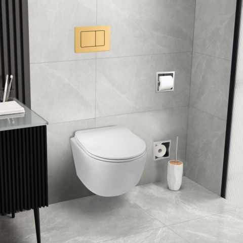 Zestaw podtynkowy WC stelaż Fix Frame Standard z białą miską WC Luna i przyciskiem spłukującym Axo chrom Zestaw podtynkowy WC stelaż Fix Frame Standard z białą miską WC Luna i przyciskiem spłukującym Axo chrom