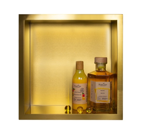 WALL-BOX ONE Gold / Brass - Półka pojedyncza złota 30x30x7 cm