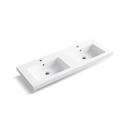 Umywalka nablatowa MILA 120 x 46 biała z konglomeratu