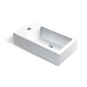 Umywalka nablatowa VEGA 40 x 22 biała z konglomeratu