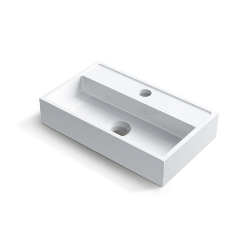 Umywalka nablatowa VIKI 40 x 24 biała z konglomeratu