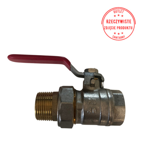 Zawór kulowy DN20 3/4'' PN40 z rączką (półśrubunek) Zawór kulowy DN20 3/4'' PN40 z rączką (półśrubunek)