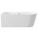 Wanna wolnostojąca narożna prawa AVOLA z pokrywką MIRROR GOLD - 170 x 80 cm