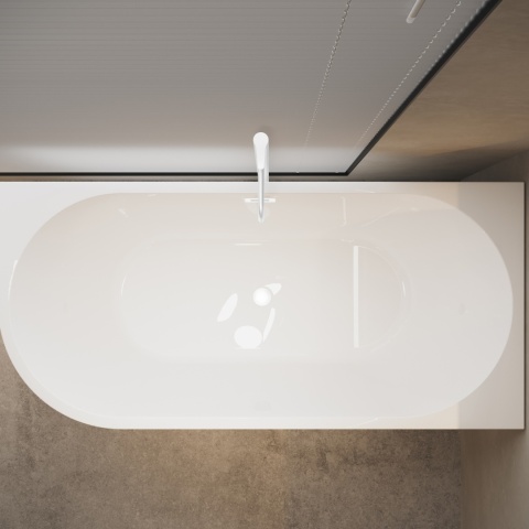 Wanna wolnostojąca narożna prawa AVOLA z pokrywką WHITE - 160 x 80 cm Wanna wolnostojąca narożna prawa AVOLA z pokrywką WHITE - 160 x 80 cm